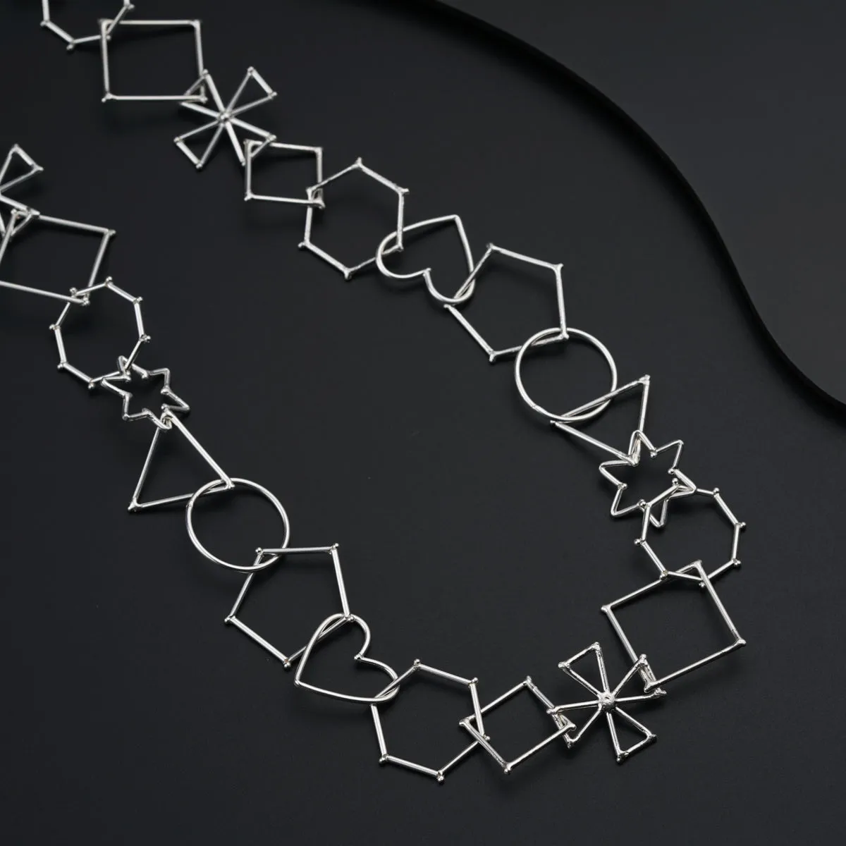 Multi-Shape Silver Necklace