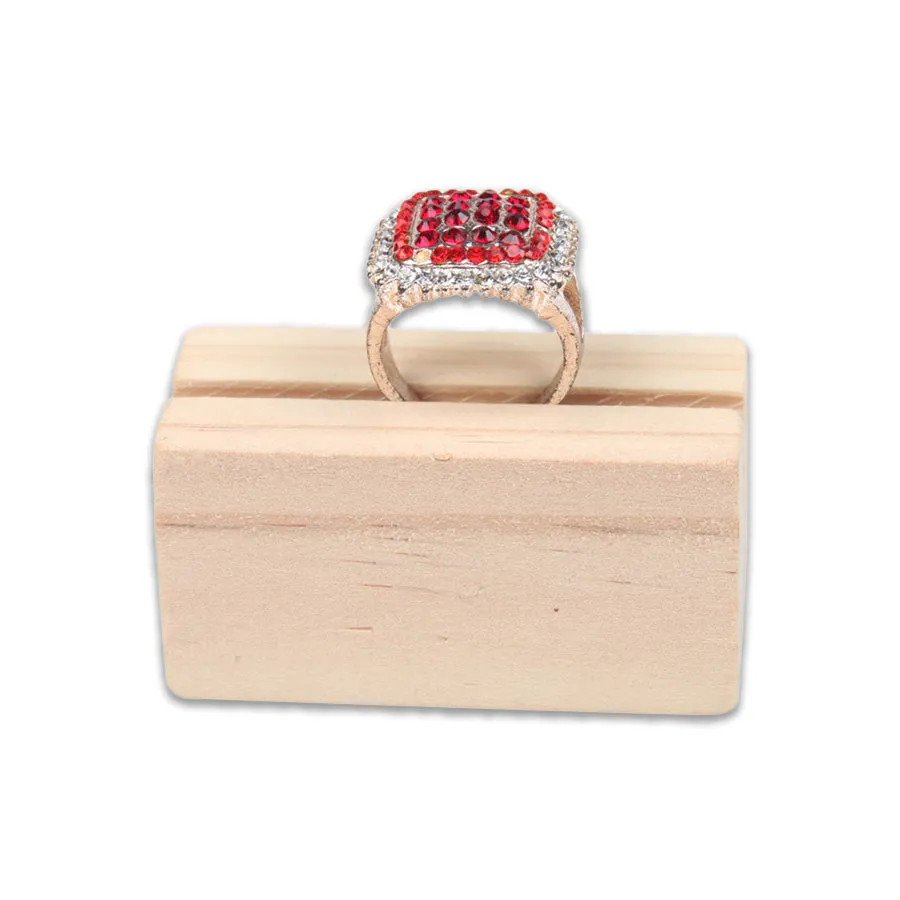Natural Wood Jewelry Display Single Ring Stand