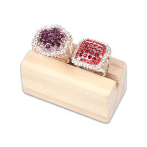 Natural Wood Jewelry Display Single Ring Stand