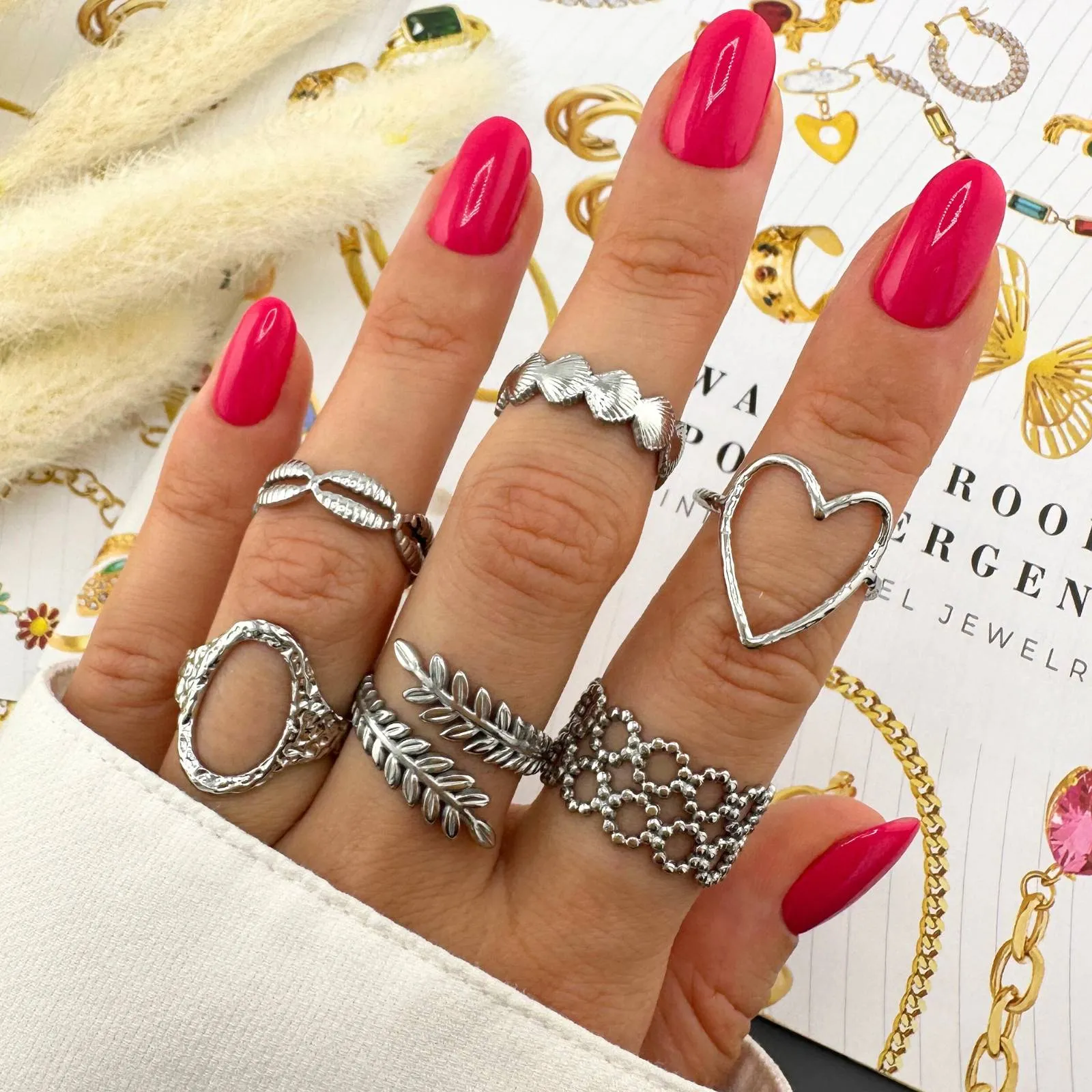 Nature Leaf Ring in Stainless Steel