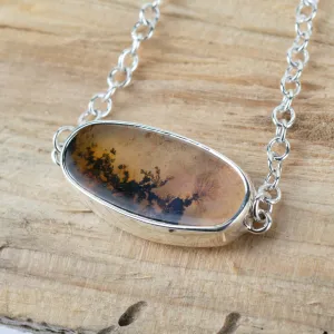 No.621 - Seaweed Silver Dendritic Agate Bracelet