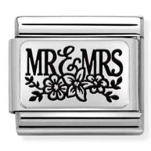 Nomination Classic Link with 'Mr & Mrs' Flower