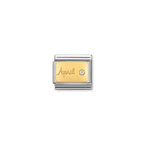 Nomination Composable Link April, Diamond Stone, 18K Gold