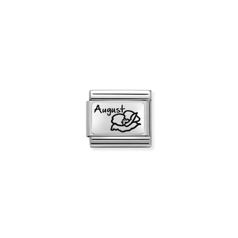 Nomination Composable Link August Flower, Silver