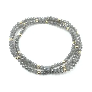 OG Shimmer Bracelet Stack in Light Gray   Gold Filled