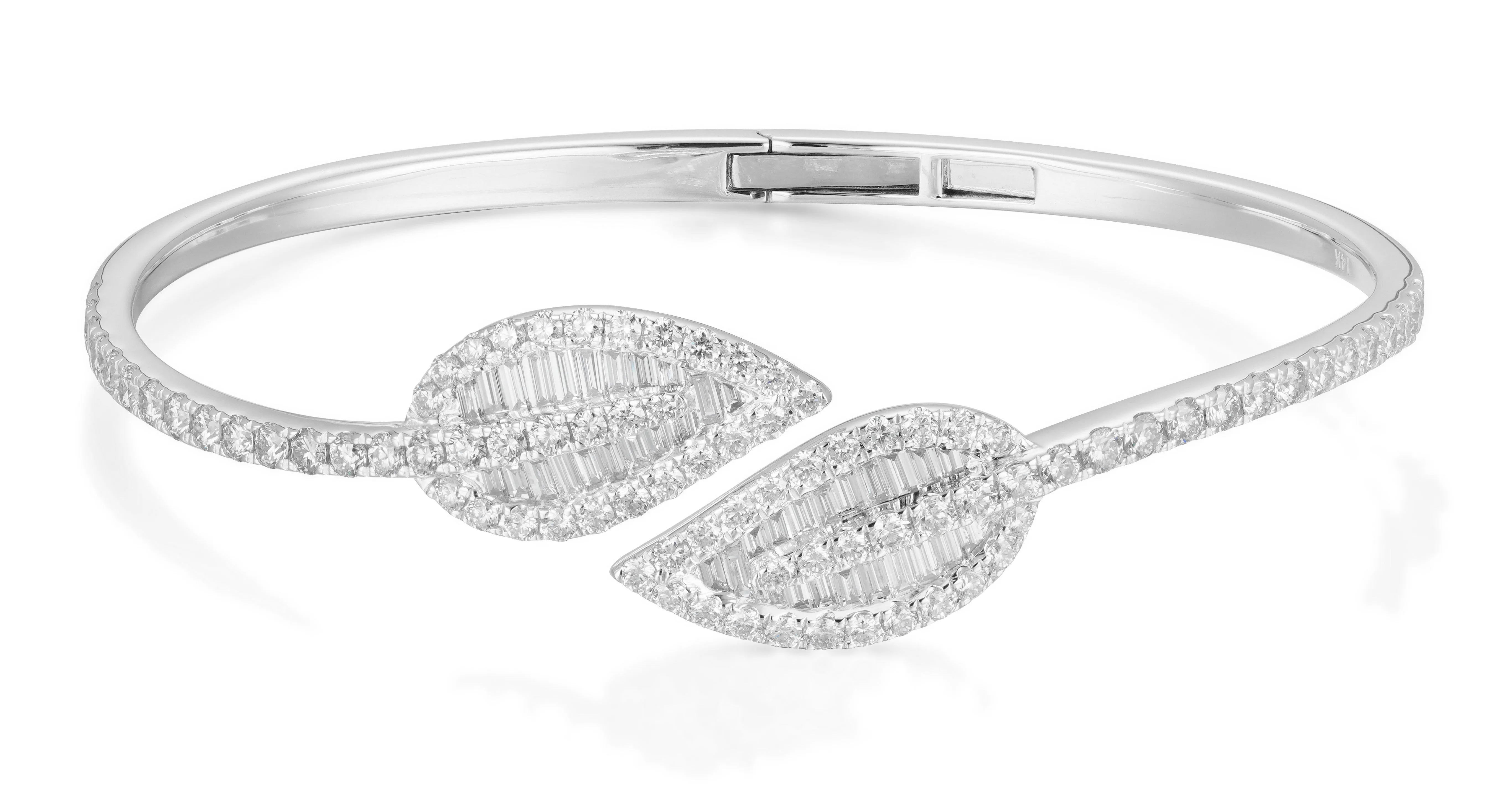 Orchid Gems Twin Leaves Diamond Bangle
