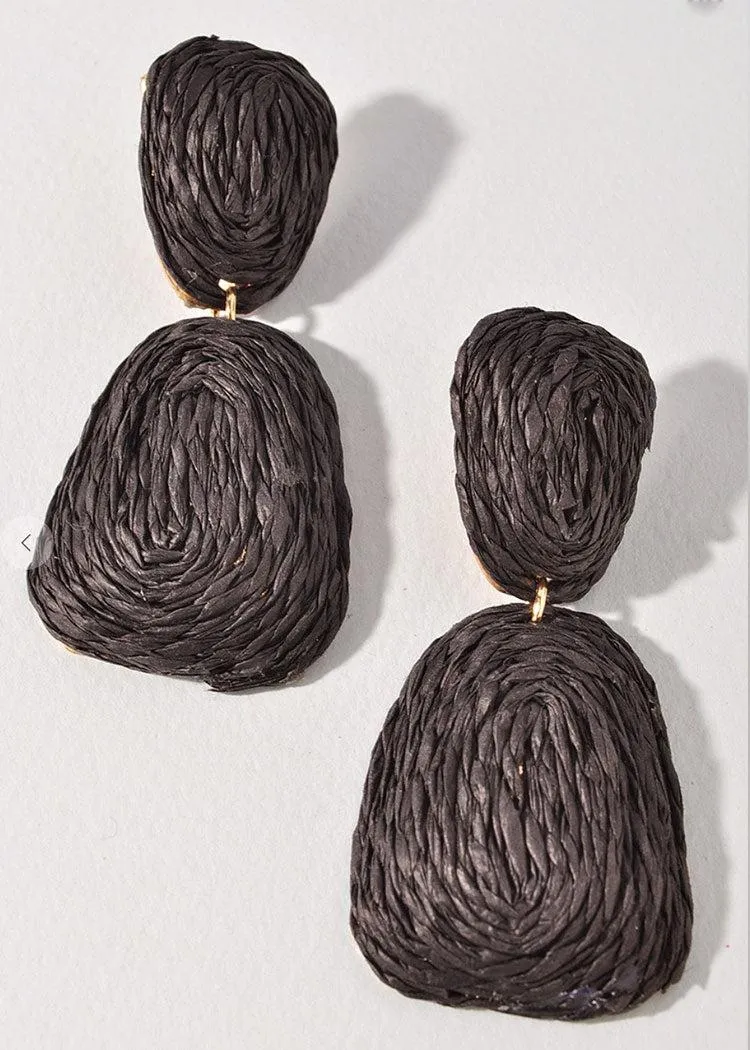Panay Raffia Drops-Black