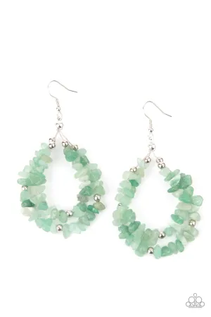 Paparazzi Canyon Rock Art Green Fishhook Earrings