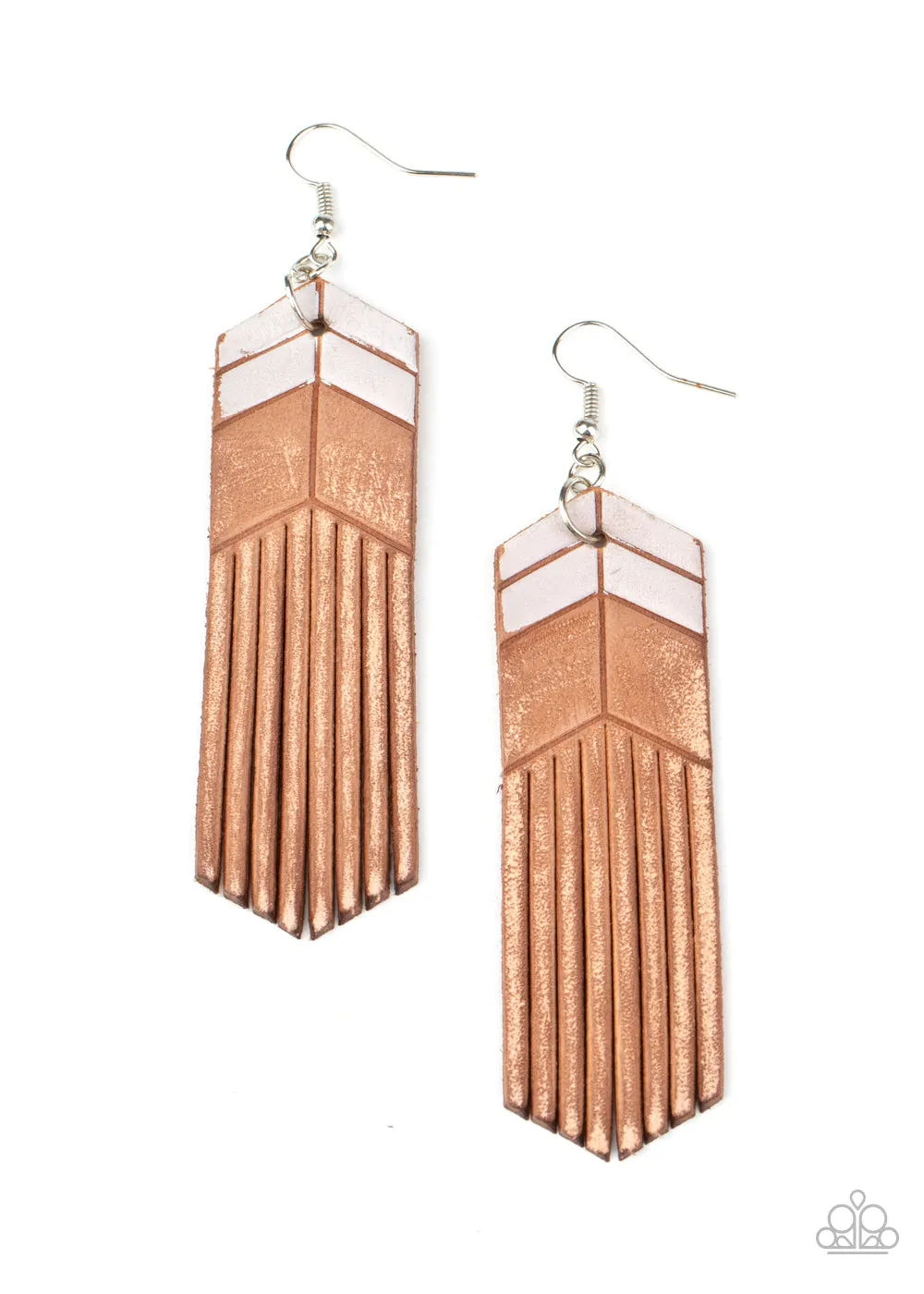 Paparazzi Desert Trails - White Earrings