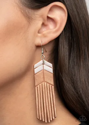 Paparazzi Desert Trails - White Earrings
