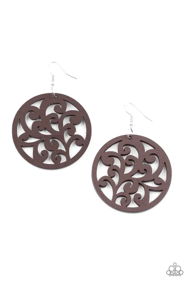 Paparazzi Earring ~ Fresh Off The Vine - Brown
