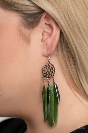 Paparazzi Earring ~ In Your Wildest DREAM-CATCHERS - Green