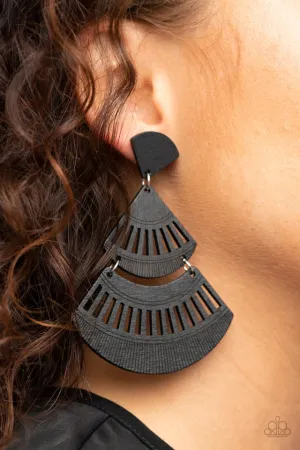 Paparazzi Earring ~ Oriental Oasis - Black