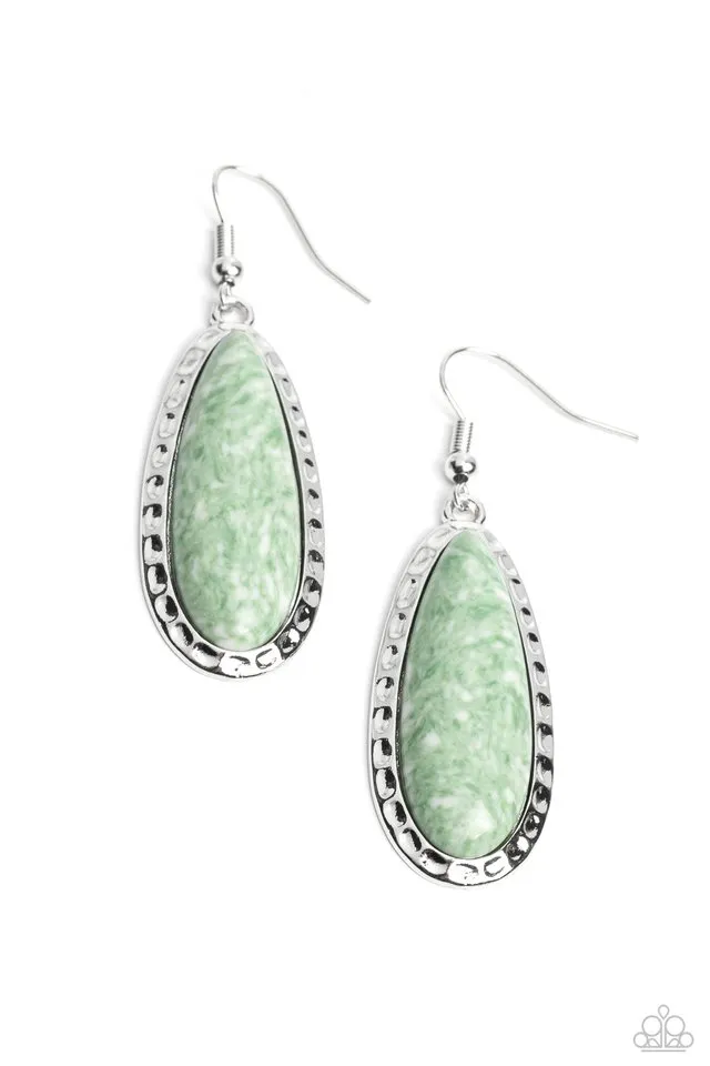 Paparazzi Earring ~ TEARDROP-Dead Dynasty - Green