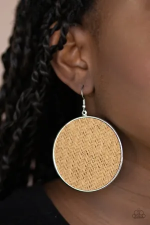 Paparazzi Earring ~ Wonderfully Woven - Brown