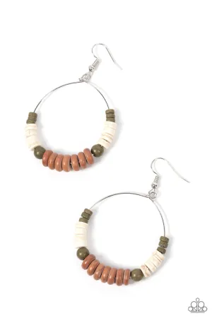 Paparazzi Earthy Esteem - Brown  Earring P5SE-BNXX-171XX