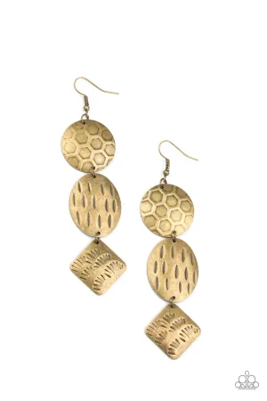 Paparazzi Mixed Movement - Brass Earrings