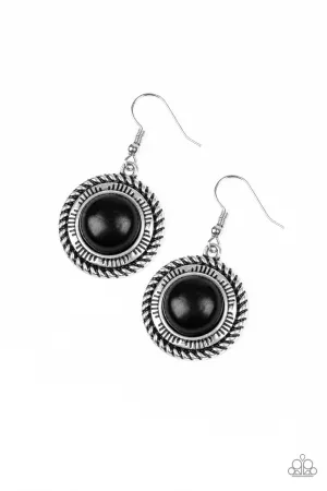 Paparazzi Natural-Born Nomad Black Fishhook Earrings - P5SE-BKXX-121XX