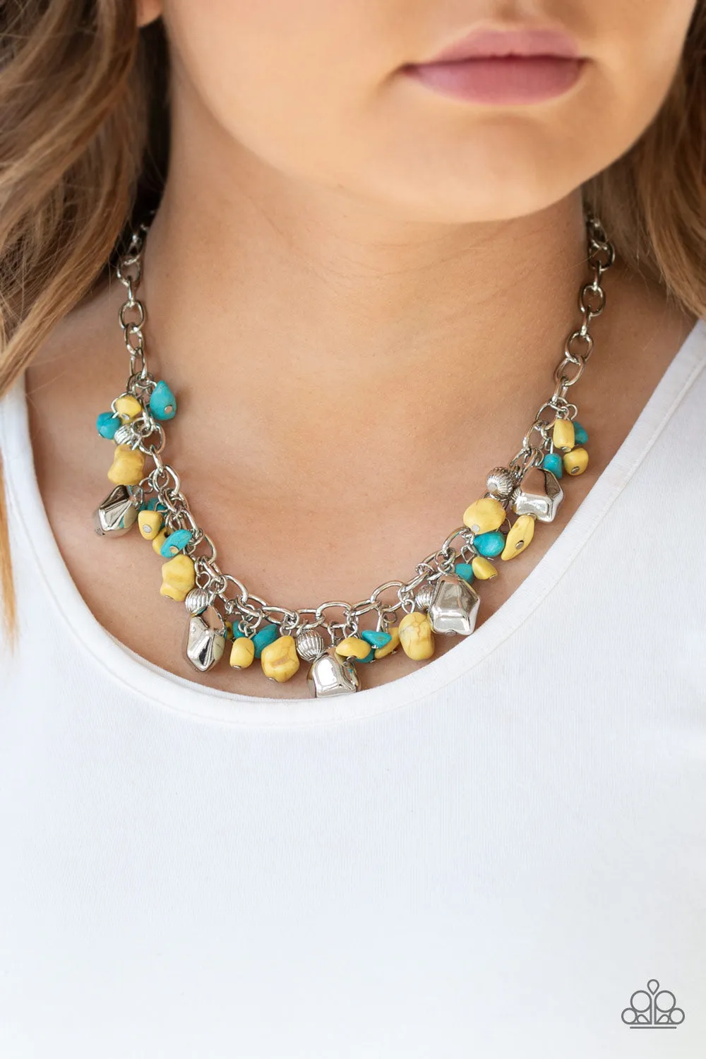 Paparazzi Quarry Trail Yellow Short Necklace - P2SE-YWXX-151XX