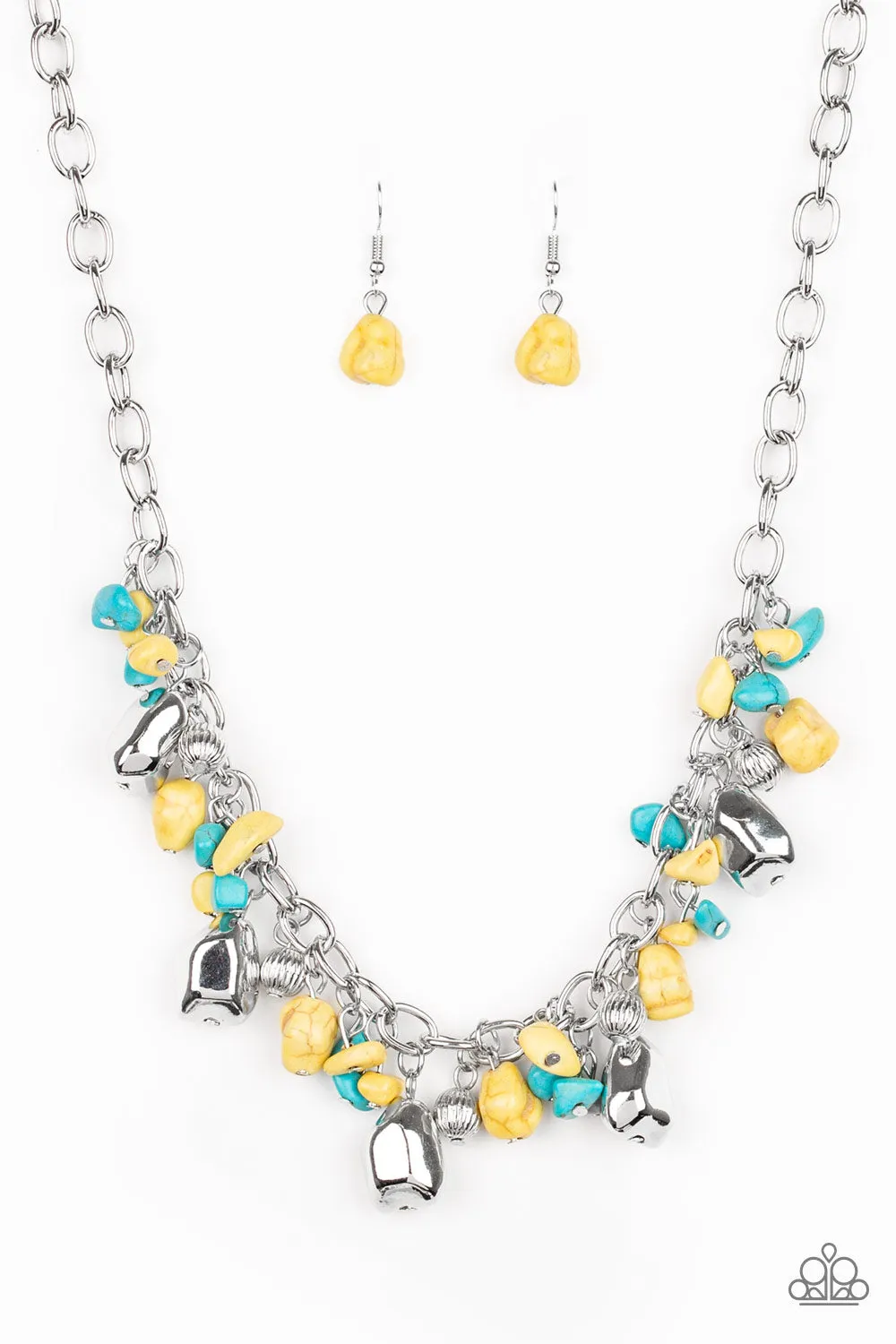 Paparazzi Quarry Trail Yellow Short Necklace - P2SE-YWXX-151XX