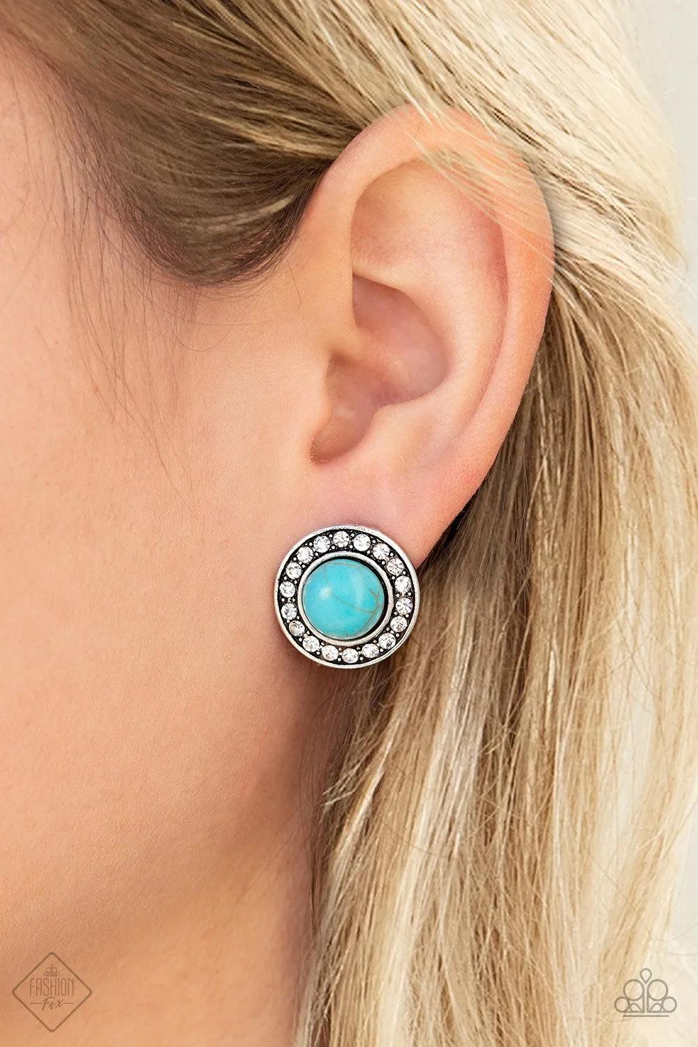 Paparazzi Sahara's Finest Blue Post Earrings - Fashion Fix Simply Santa Fe February 2019