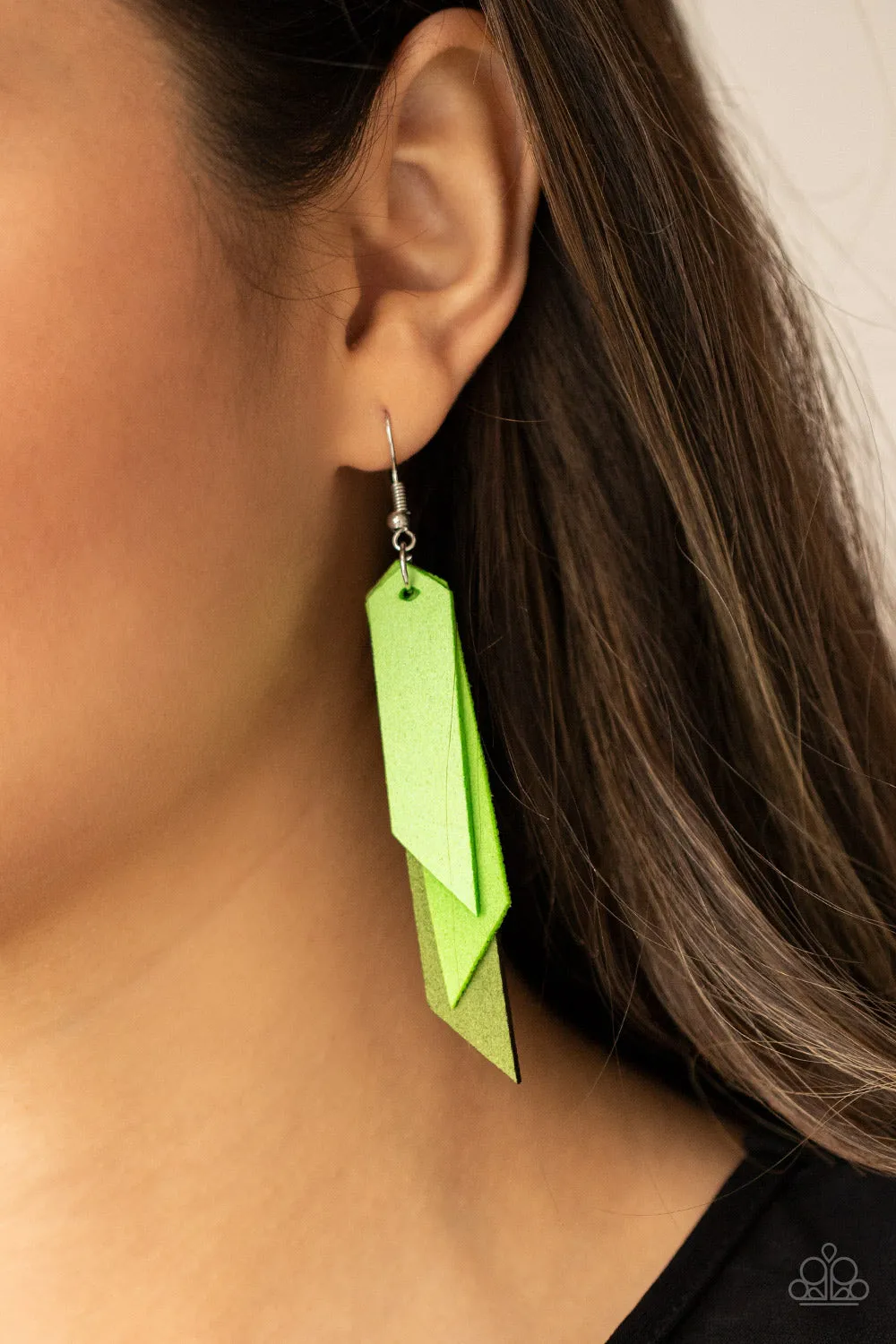Paparazzi Suede Shade Green Fishhook Earrings
