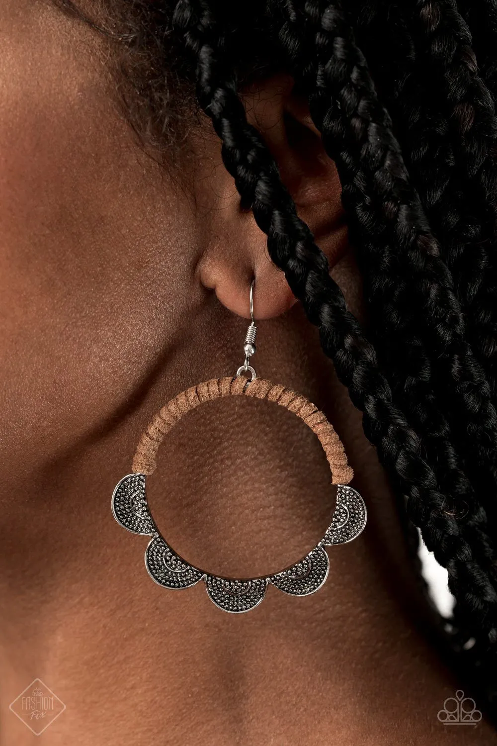 Paparazzi Tambourine Trend Brown Fishhook Earrings - Fashion Fix Sunset Sightings September 2020