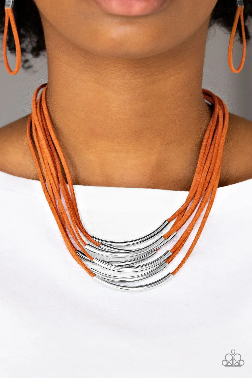 Paparazzi Walk The WALKABOUT - Orange Necklace