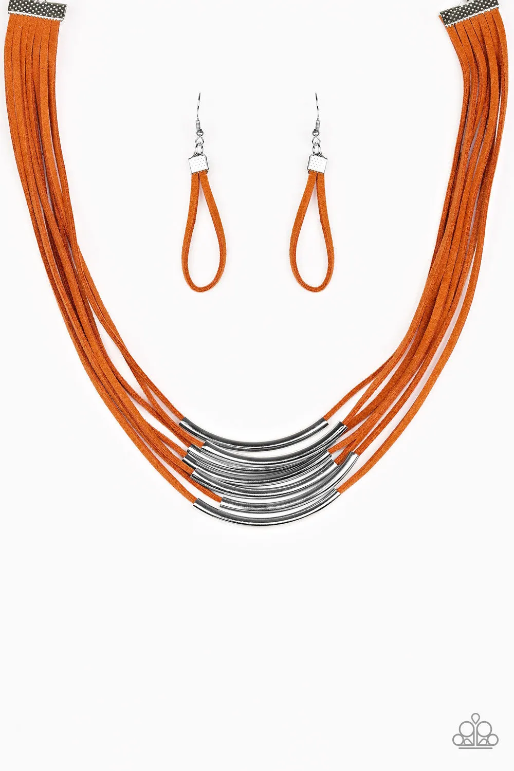 Paparazzi Walk The WALKABOUT - Orange Necklace