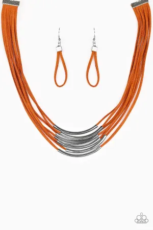 Paparazzi Walk The WALKABOUT - Orange Necklace