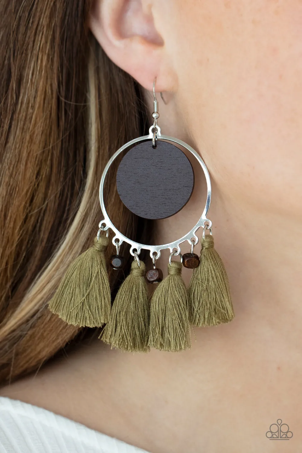 Paparazzi Yacht Bait Green Fishhook Earrings