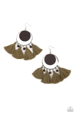 Paparazzi Yacht Bait Green Fishhook Earrings