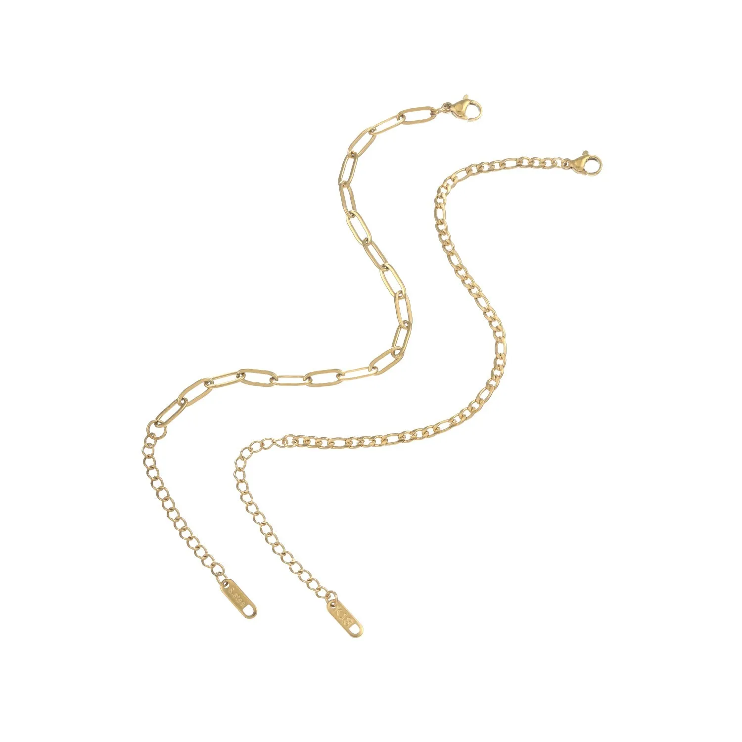 Paperclip Figaro Bracelet Set