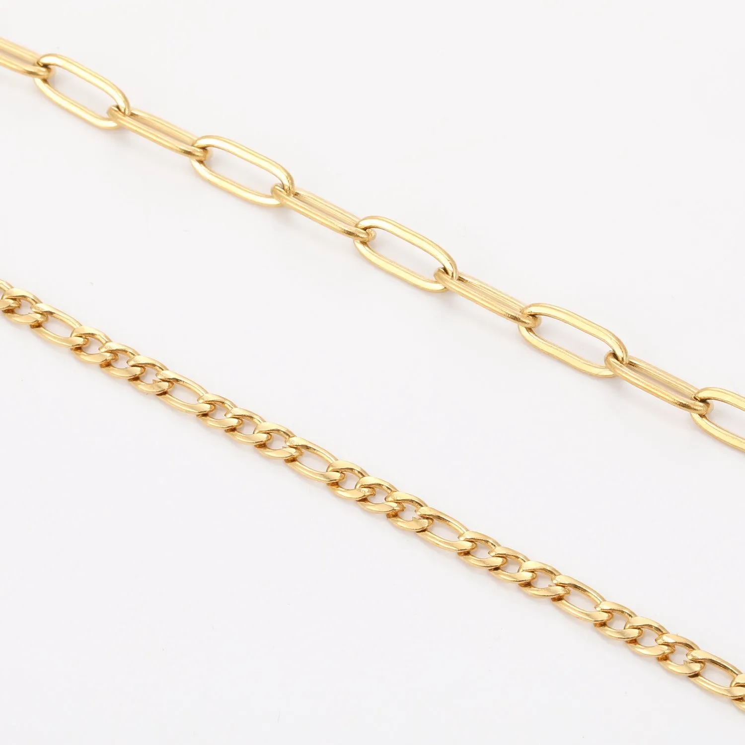 Paperclip Figaro Bracelet Set