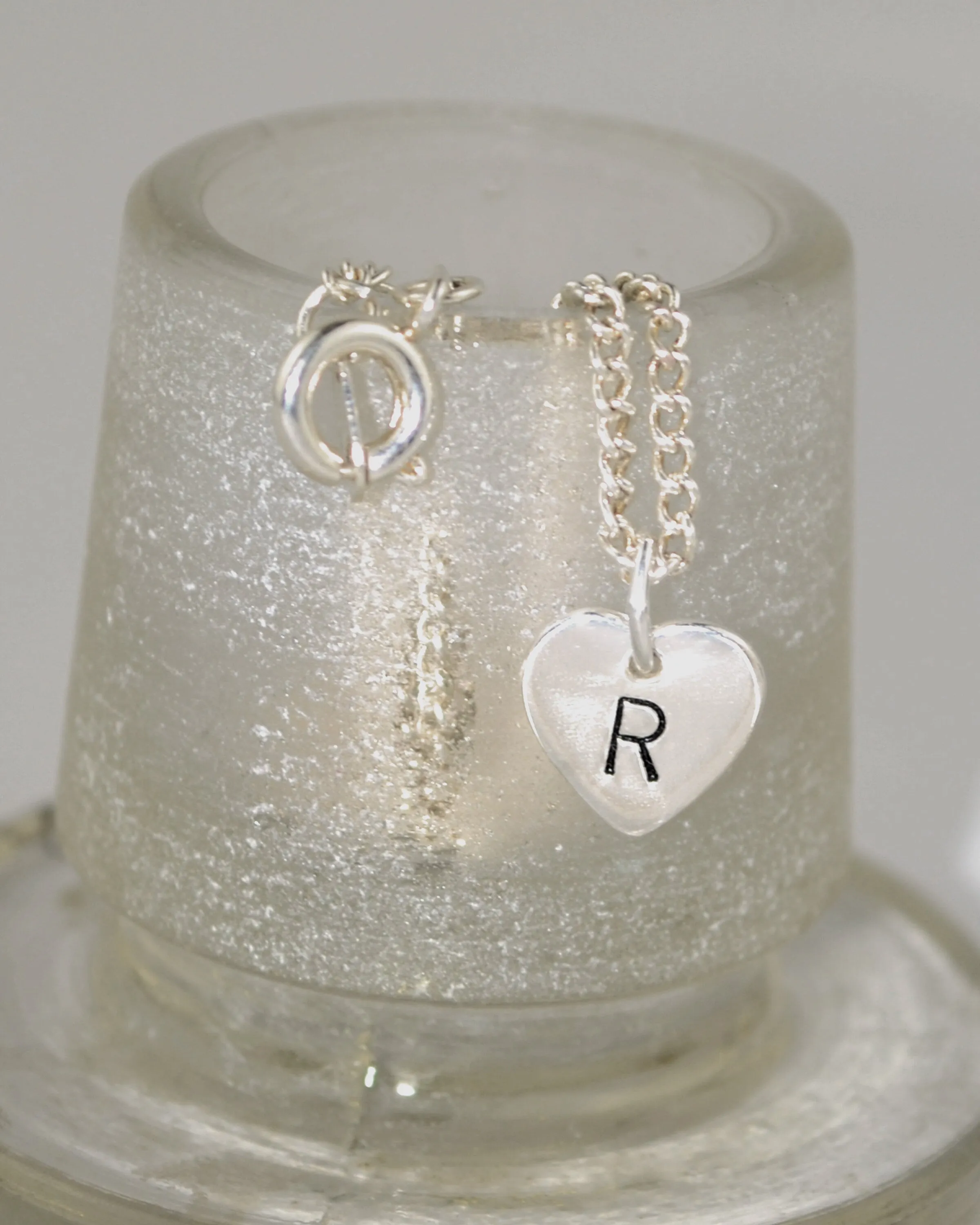 Personalised Silver Heart Initial Necklace, minimalist gift