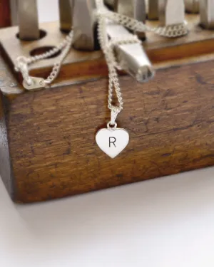 Personalised Silver Heart Initial Necklace, minimalist gift