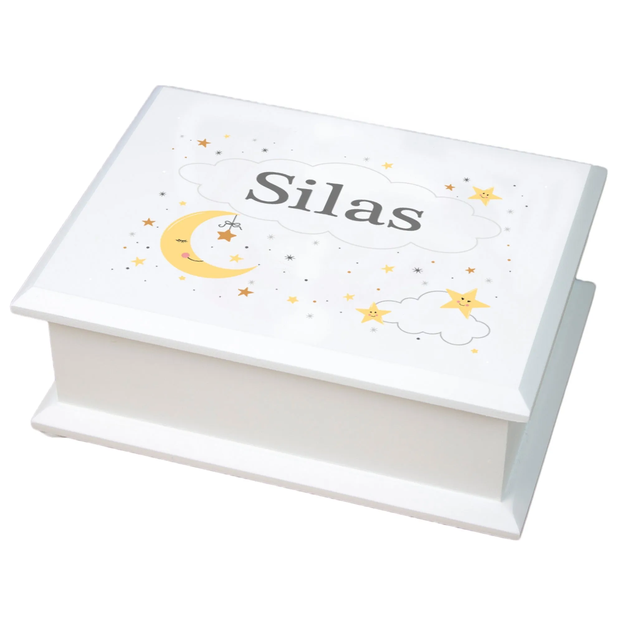 Personalized Celestial Moon Lift Top Jewelry Box