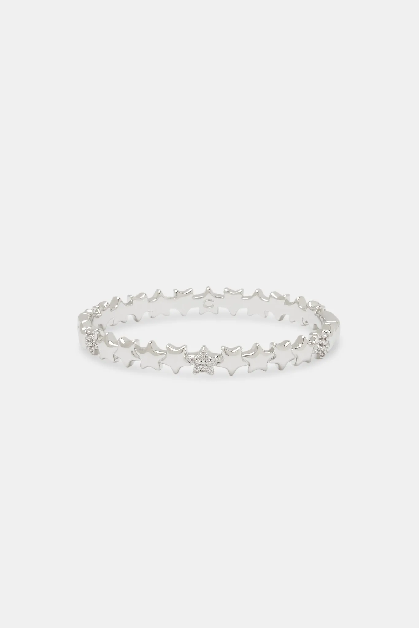 Polished Star Bangle - 6mm - White