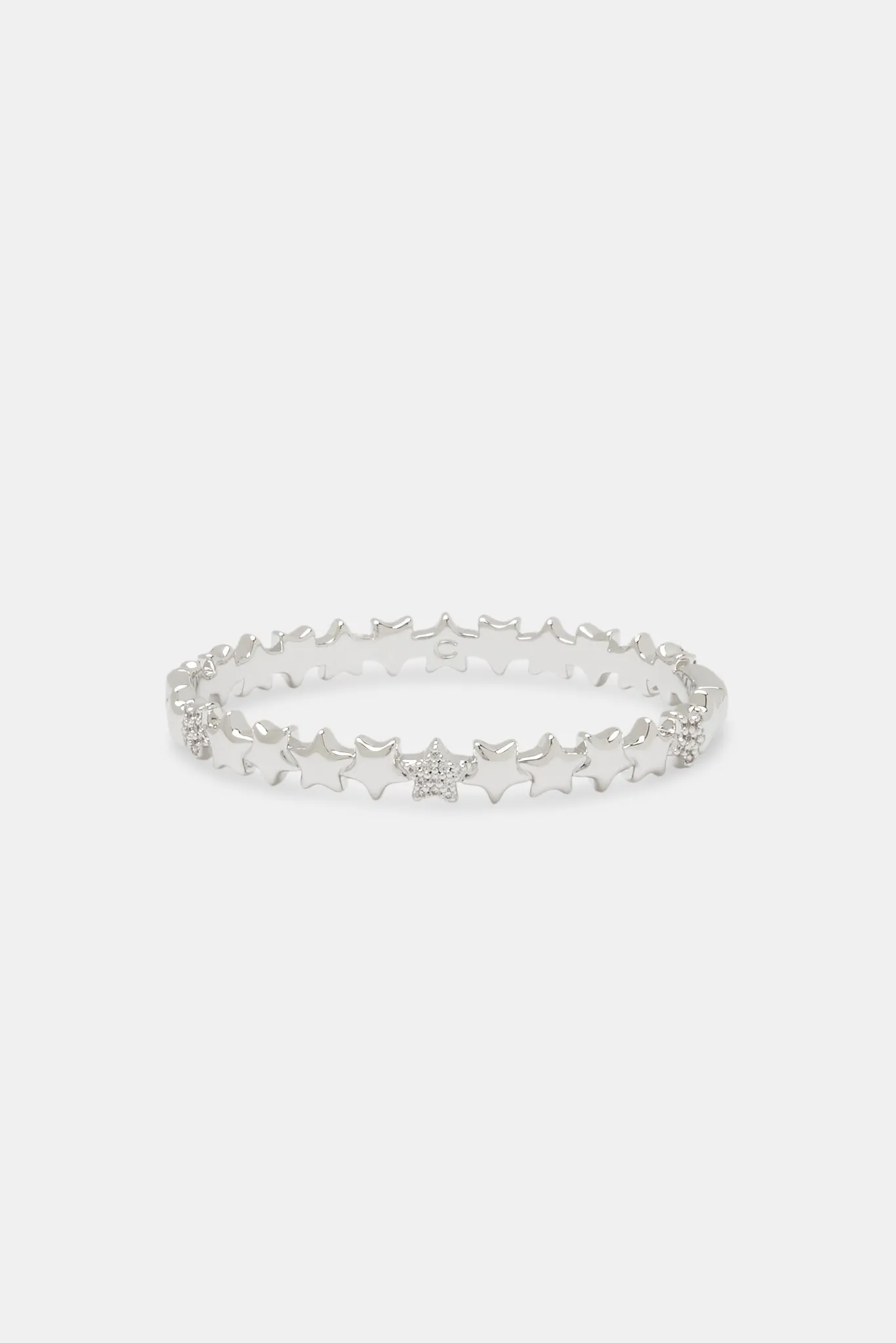 Polished Star Bangle - 6mm - White