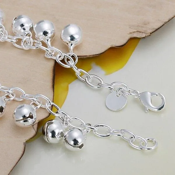 Popular Sterling Silver Charm Bracelet - Fashion Beautiful High quality for Women Silver Chain Jewellery