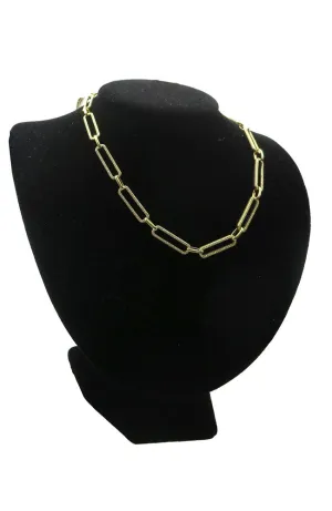 PP Clip Gold Necklace with CZ Stones