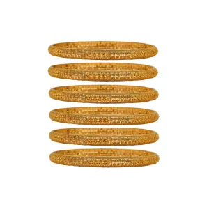 Pre-Owned 22ct Gold Bead Pattern Bangles Set of 6