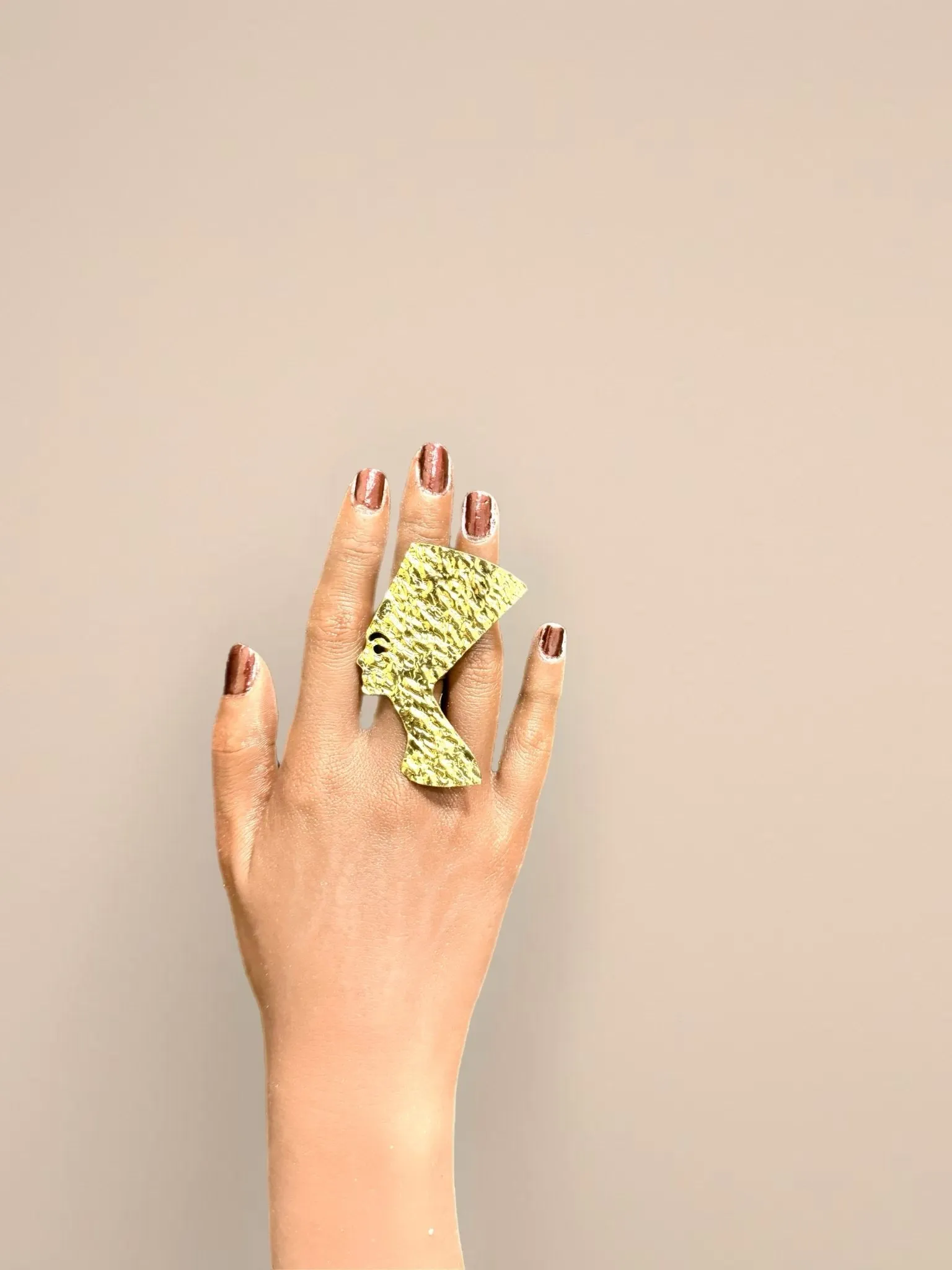 Queen Nefertiti Statement Brass Ring