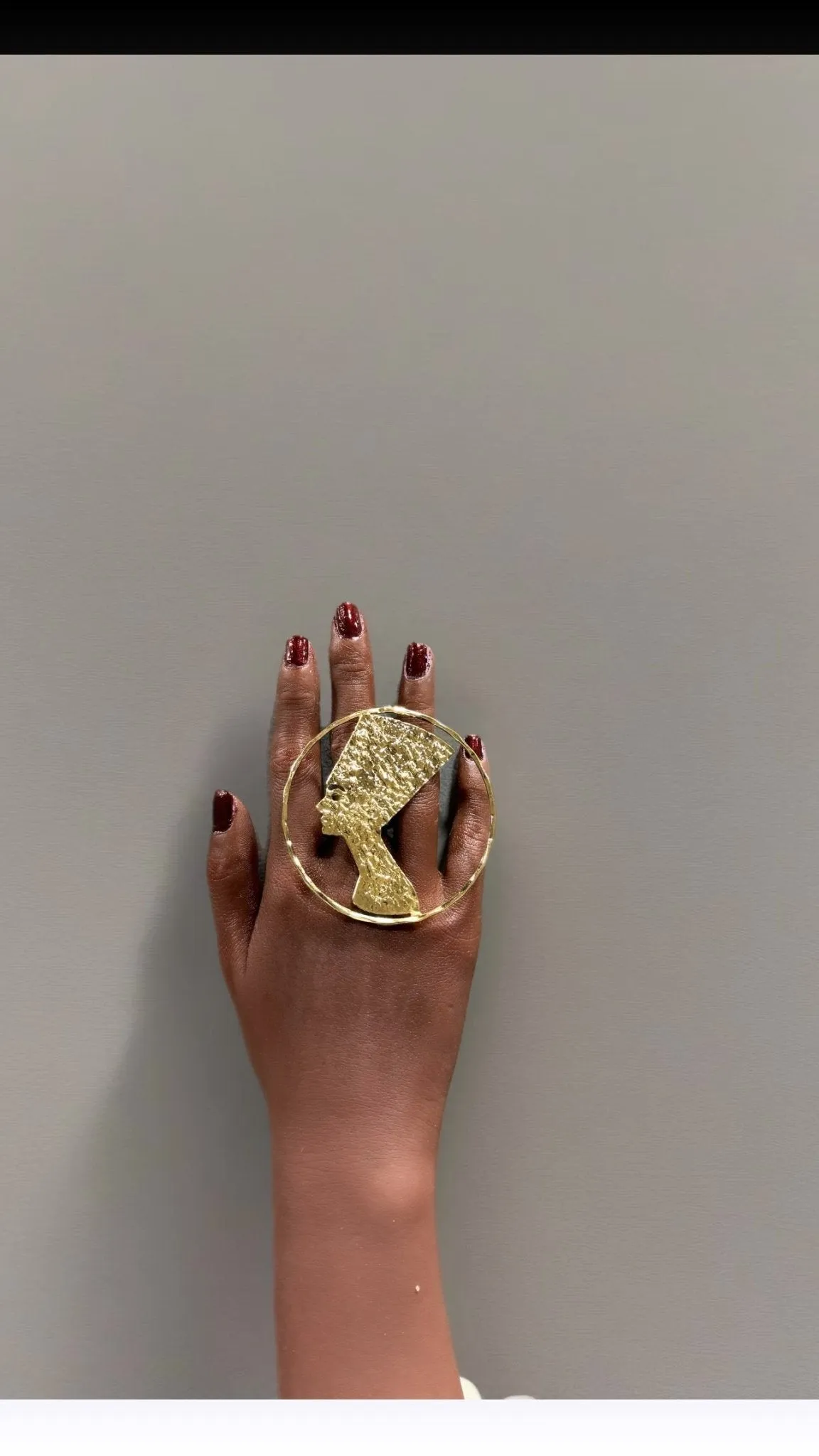Queen Nefertiti Statement Brass Ring