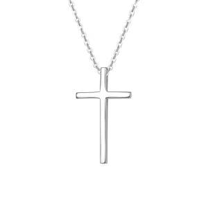 "Committed Faith" Cross 14K White Gold Necklace