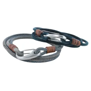 "Cowboy" Suede and Leather Double Wrap Bracelet