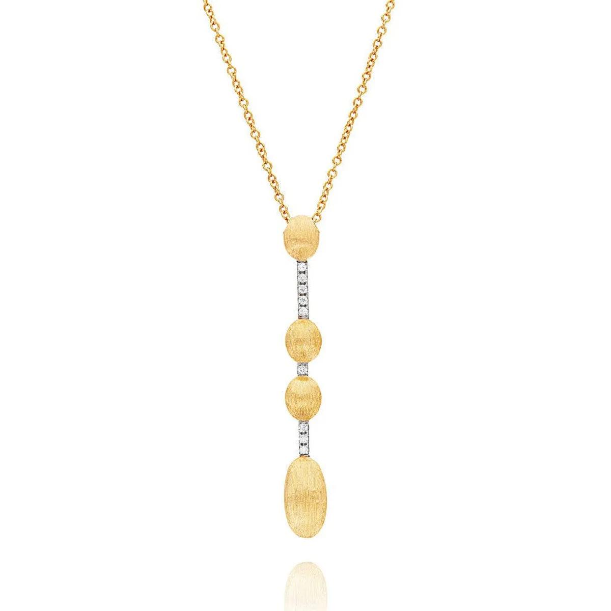 "ÉLITE" Gold & Diamonds Contemporary Pendant Necklace - CS3-589