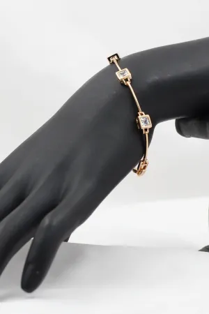 Radiant XUPING Rose Gold Bracelet with White Stones by JCSFashions