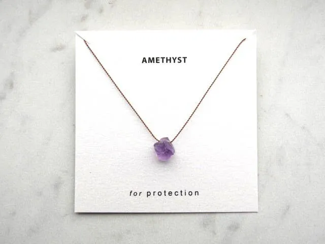 Raw Gemstone Minimalist Necklaces | Various Crystals