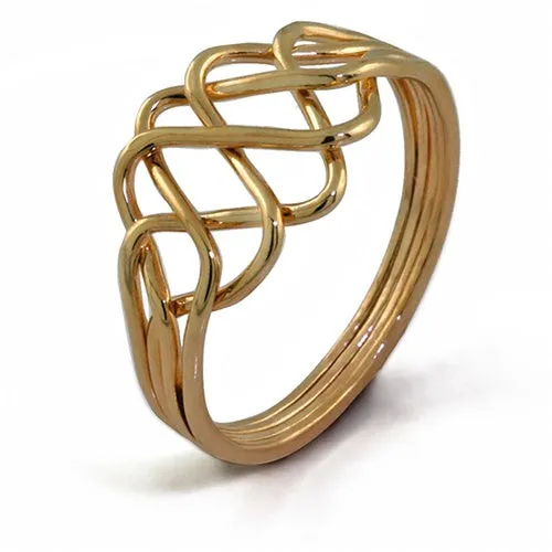 Retired 14K Yellow Gold 4 Band Princess Puzzle Ring 4PY